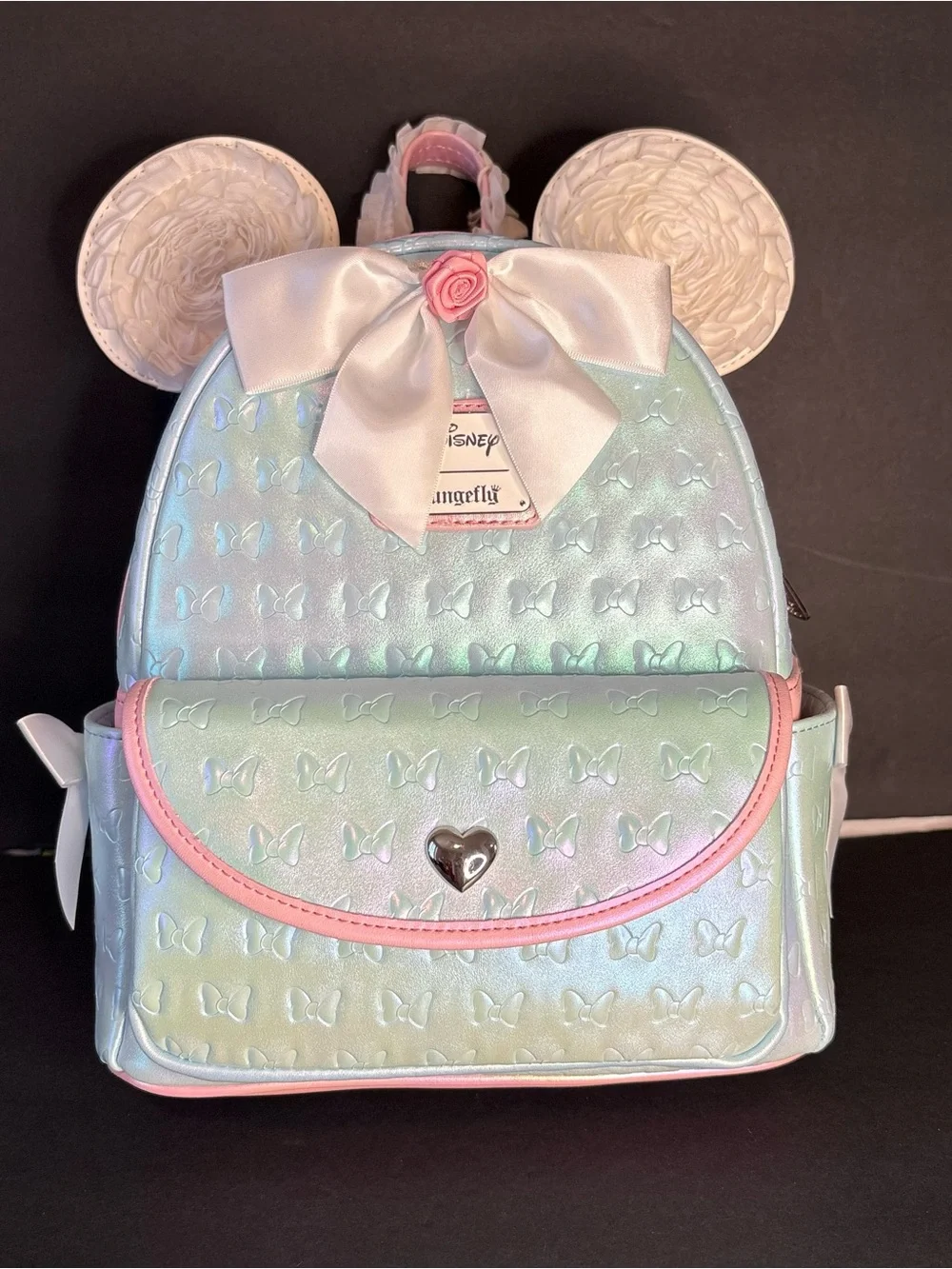 Loungefly Iridescent Pastel Minnie Ear Backpack - Mint, Pink, White